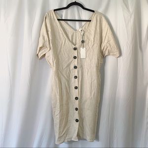 Flawless VICI Button Front Linen Dress Large